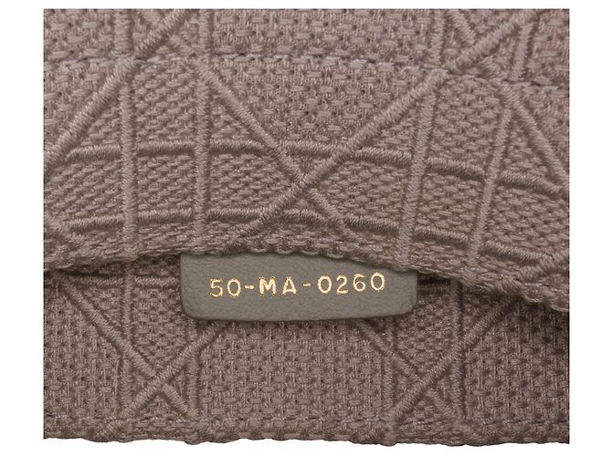 Borsa a libro ricamata Cannage media grigia Dior Marrone - vista 8