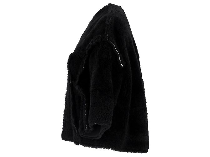Giacca corta Rick Owens Legaspi in shearling nero - vista 2