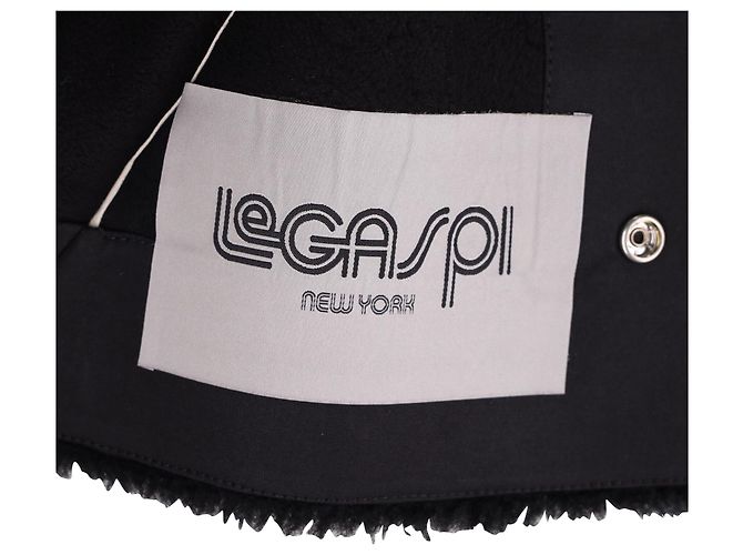 Giacca corta Rick Owens Legaspi in shearling nero - vista 4