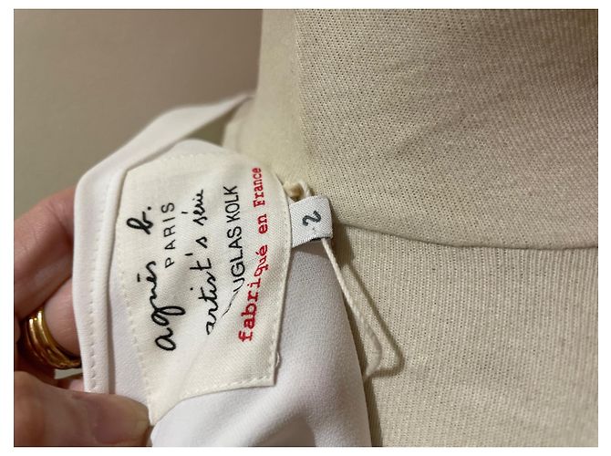 Agnès b. Agnès b Weißes Kleid aus Polyester Douglas Kolk Serie - Ansicht 3