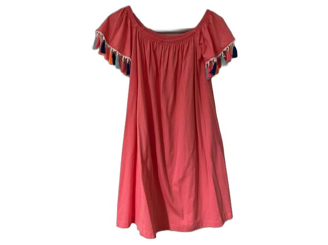 Abito Asos in cotone rosa con pompon multicolore - vista 2