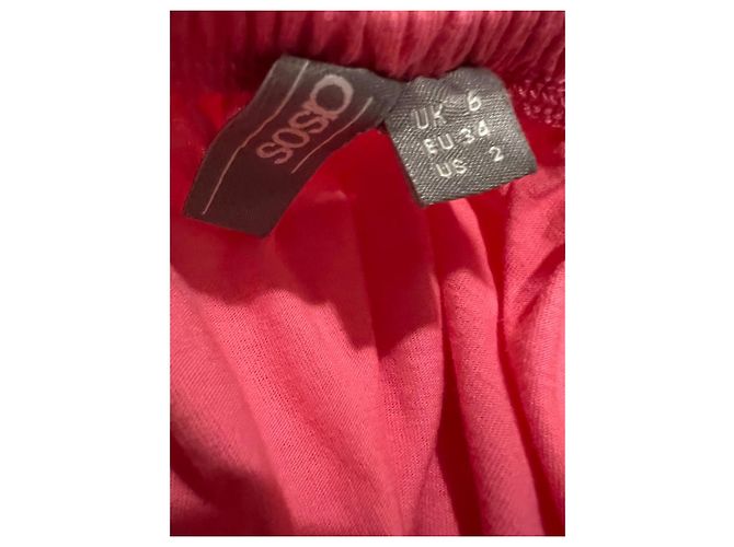 Abito Asos in cotone rosa con pompon multicolore - vista 4