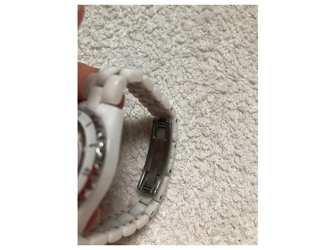 Chanel J12 Uhr Keramik Weiß mit Diamanten - Ansicht 7