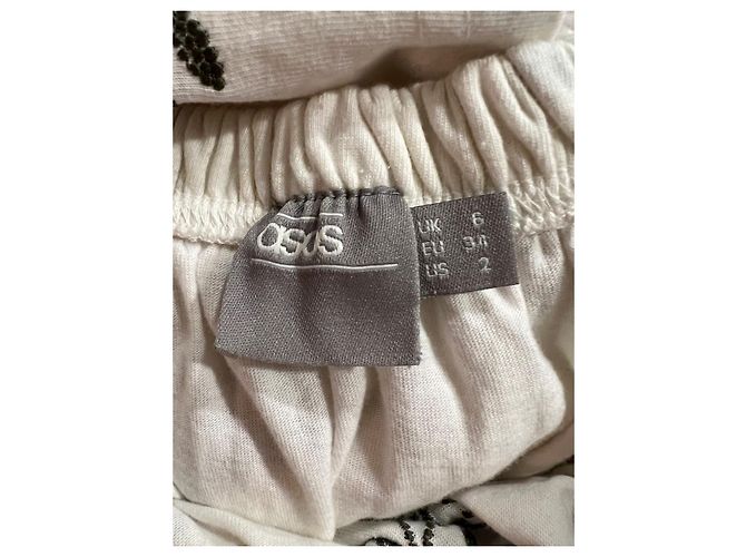 Mini abito Asos in cotone ecru con ricami gialli e verdi Taglia 34 Crudo - vista 4