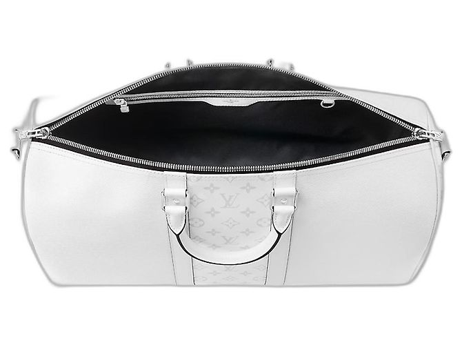 Abbesses Louis Vuitton LV Keepall 50 Taigarama Bianco - vista 2