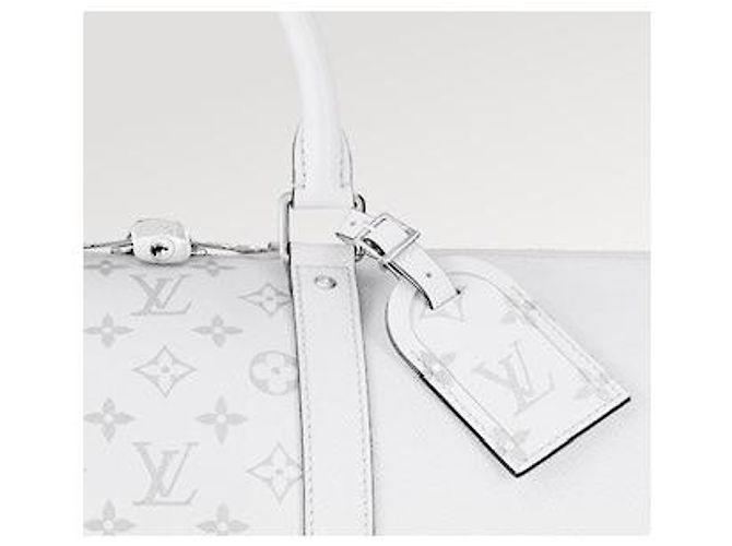 Abbesses Louis Vuitton LV Keepall 50 Taigarama Bianco - vista 3