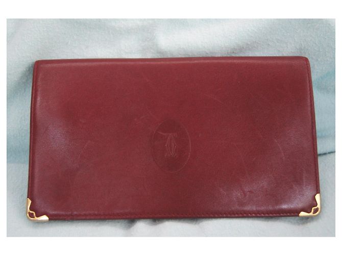 Cartera Cartier de piel rojo oscuro Burdeos - vista 10