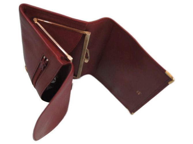 Cartera Cartier de piel rojo oscuro Burdeos - vista 2