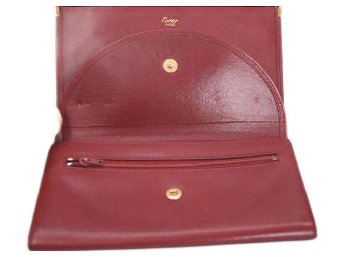 Cartera Cartier de piel rojo oscuro Burdeos - vista 4
