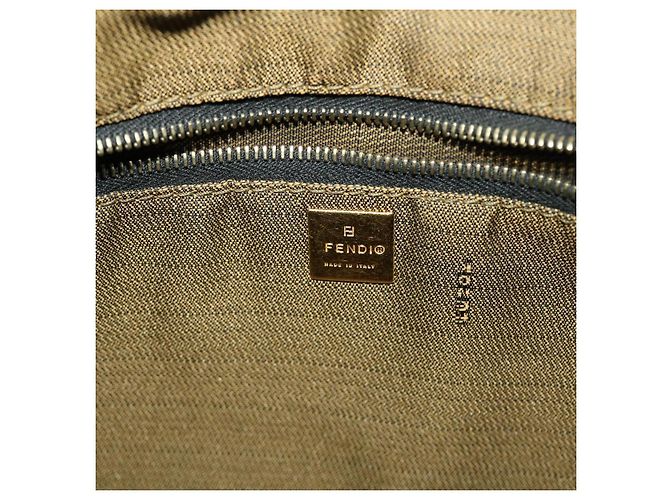 FENDI Zucca Canvas Vanity Pouch Borsa a mano Nylon Marrone Nero Auth tb667 - vista 21