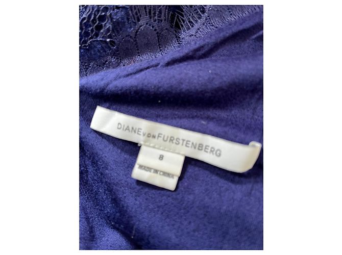 Diane Von Furstenberg DvF Zarita Langes Spitzenkleid in Mitternachtsblau Marineblau Dunkelblau - Ansicht 5