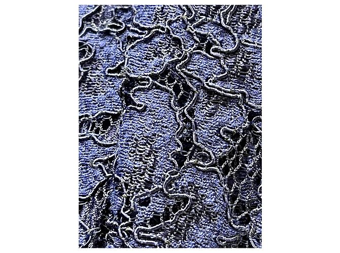 Diane Von Furstenberg DvF Zarita Langes Spitzenkleid in Mitternachtsblau Marineblau Dunkelblau - Ansicht 8