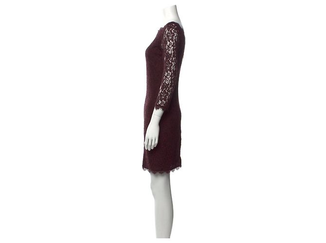 Diane Von Furstenberg Vestido de encaje burdeos Zarita de DvF Púrpura Ciruela - vista 2