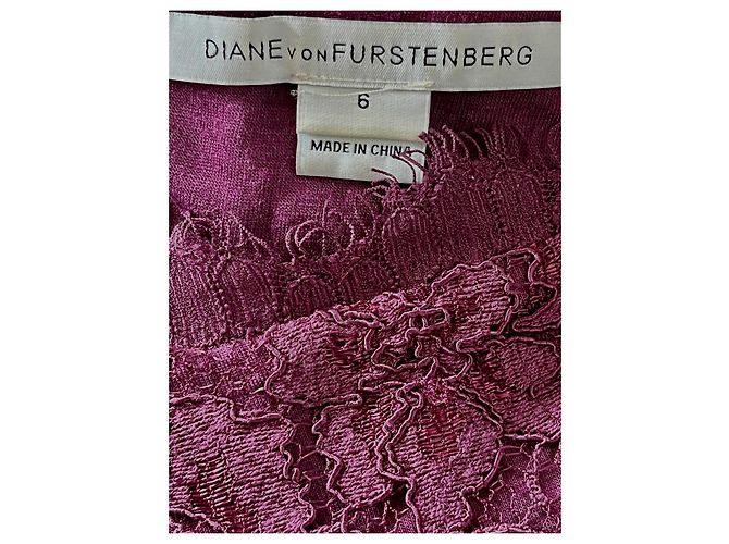 Diane Von Furstenberg Vestido de encaje burdeos Zarita de DvF Púrpura Ciruela - vista 4