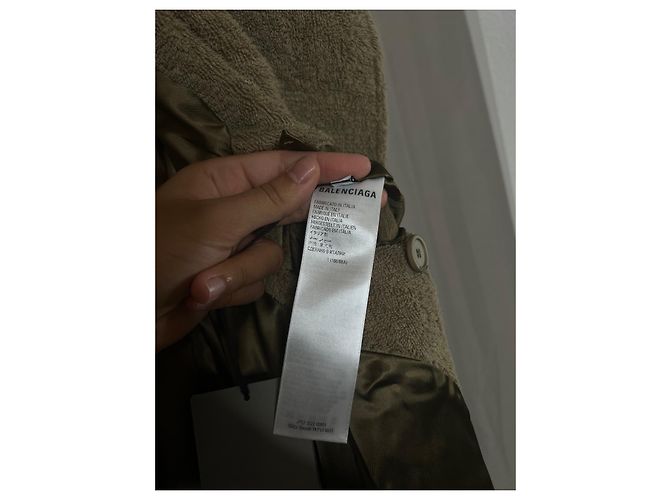 Trench Balenciaga in cotone color sabbia - vista 13