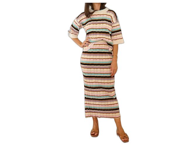 Conjunto de Falda y Top Bimba & Lola de Punto de Algodón Pastel Multicolor - vista 4