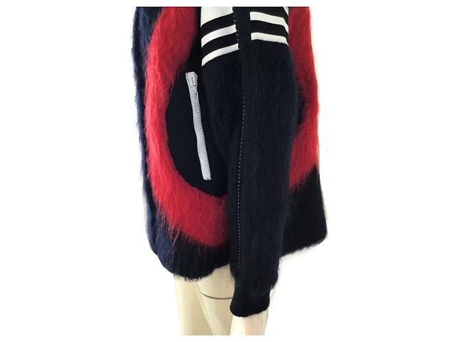 ***Louis Vuitton Mohairjacke Schwarz Weiß Rot Mehrfarben - Ansicht 4