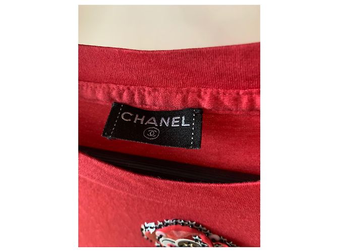 Camiseta Chanel Camellias de algodón rosa - vista 10