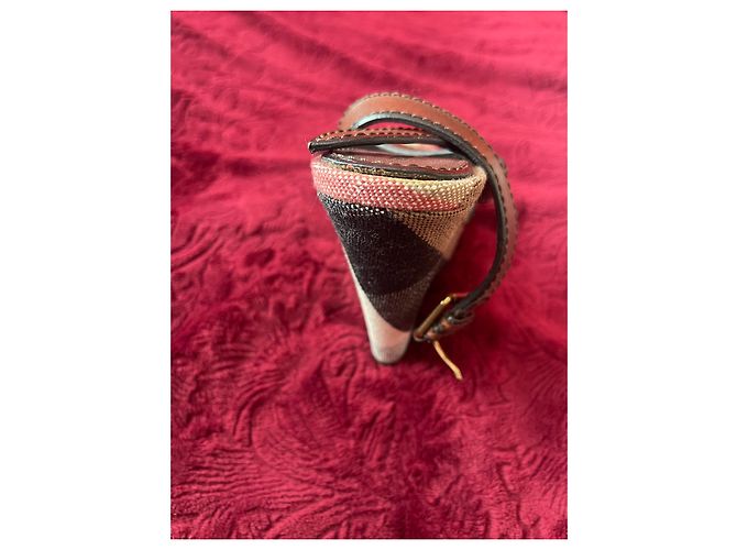 Mule con zeppa Burberry in pelle marrone - vista 4