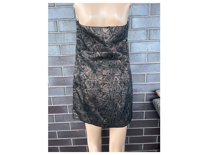 Karen Millen Minikleid Schwarz und Gold Polyester - Ansicht 2