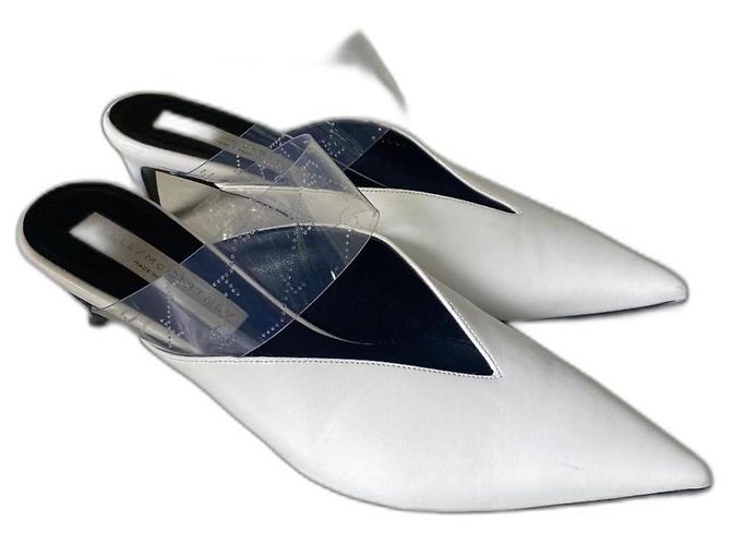 Stella Mc Cartney Mules Stella McCartney en cuir blanc à bout pointu - vue 2