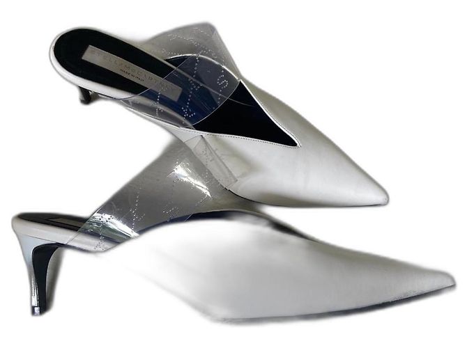 Stella Mc Cartney Mules Stella McCartney en cuir blanc à bout pointu - vue 3