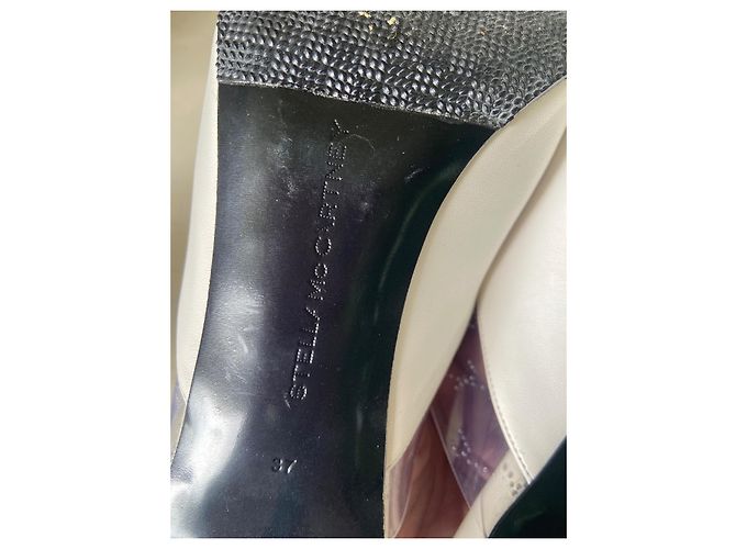 Stella Mc Cartney Mules Stella McCartney en cuir blanc à bout pointu - vue 8