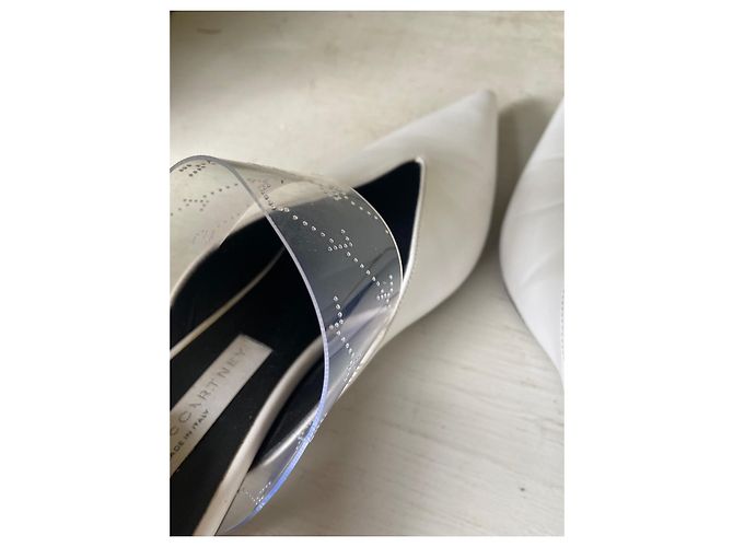 Stella Mc Cartney Mules Stella McCartney en cuir blanc à bout pointu - vue 9
