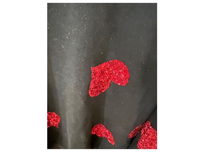 & Other Stories Schwarzer Baumwoll-Sweatshirt mit roten Paillettenherzen - Ansicht 3