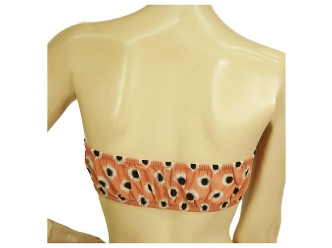 ETRO Sin Mangas Melocotón 100% Top corto de seda Bandeau transparente tamaño 42 - vista 2