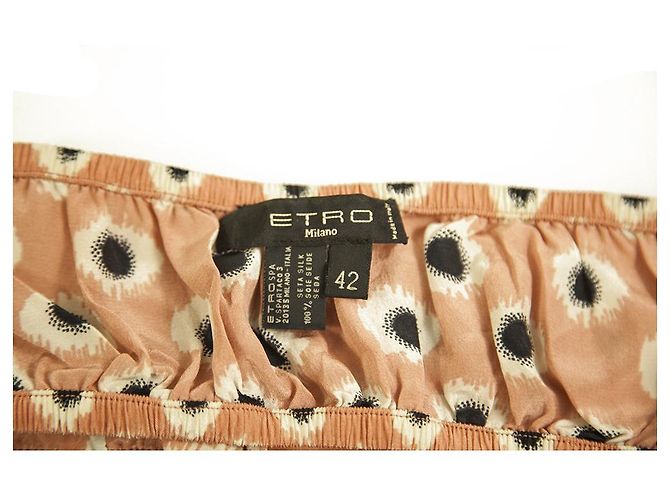ETRO Sin Mangas Melocotón 100% Top corto de seda Bandeau transparente tamaño 42 - vista 3