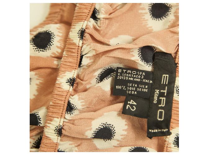 ETRO Sin Mangas Melocotón 100% Top corto de seda Bandeau transparente tamaño 42 - vista 4
