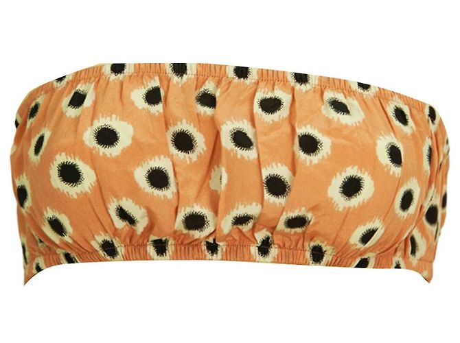 ETRO Sin Mangas Melocotón 100% Top corto de seda Bandeau transparente tamaño 42 - vista 6