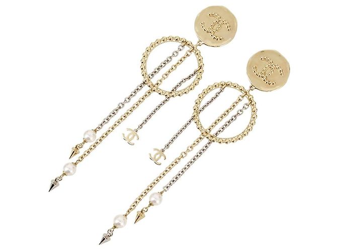 Coco Crush * Orecchini oscillanti a catena Chanel Cocomark Argento D'oro - vista 10