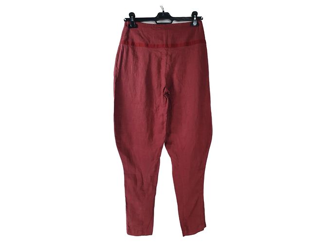 Autre Marque Sarah Pacini Leinenhose Fuchsia Fuschia - Ansicht 2