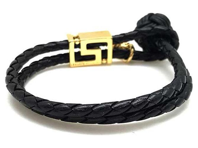 Pulseira Versace Preta e Dourada de Metal Preto Dourado - vista 3
