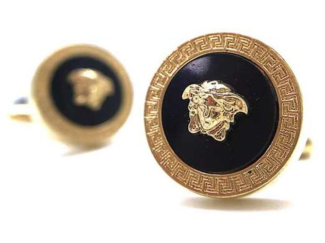 * Gemelli VERSACE Gemelli da uomo in resina Medusa Versace Nero Gold hardware - vista 2