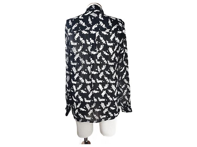 Ganni Top Camicia Seymour Georgette in Viscosa Multicolore - vista 3