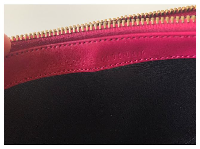 Saint Laurent Chyc Geldbörse aus fuchsia Leder Fuschia - Ansicht 12