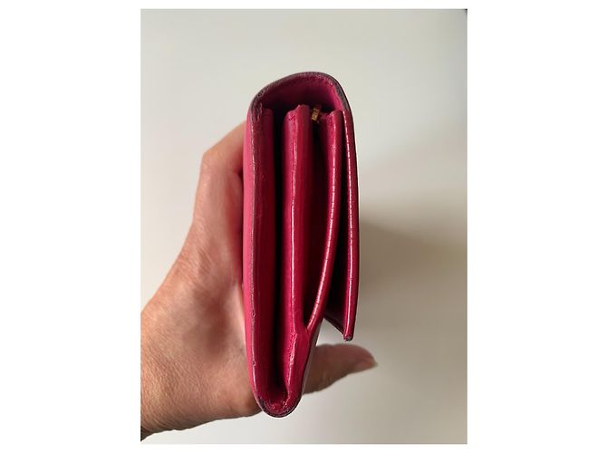 Saint Laurent Chyc Geldbörse aus fuchsia Leder Fuschia - Ansicht 15