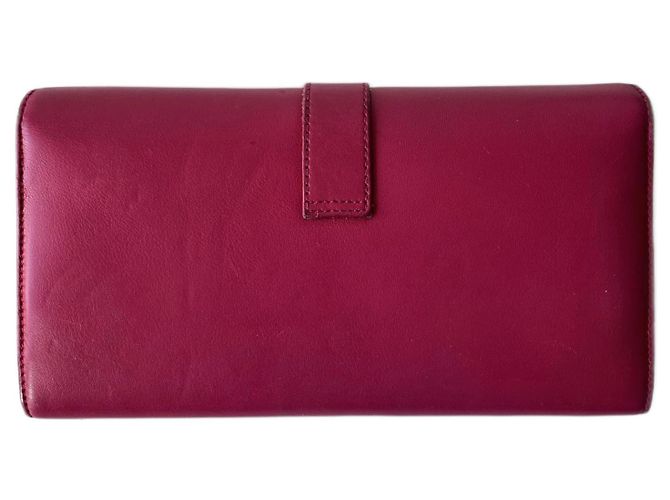 Saint Laurent Chyc Geldbörse aus fuchsia Leder Fuschia - Ansicht 2