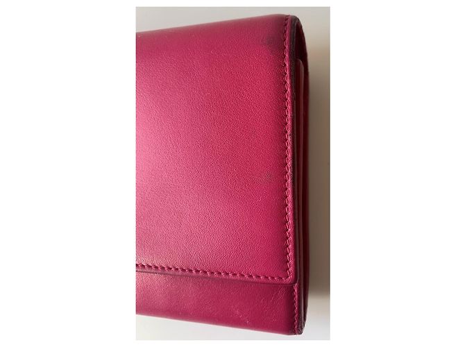 Saint Laurent Chyc Geldbörse aus fuchsia Leder Fuschia - Ansicht 8