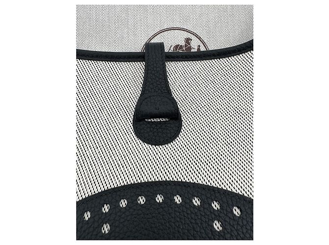 Borsa Hermès Evelyne 29cm Nero Grigio - vista 3