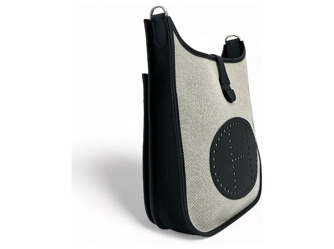 Borsa Hermès Evelyne 29cm Nero Grigio - vista 4