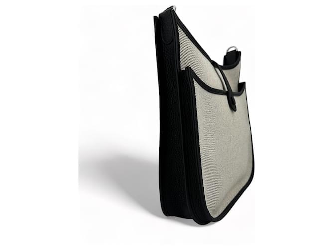 Borsa Hermès Evelyne 29cm Nero Grigio - vista 5