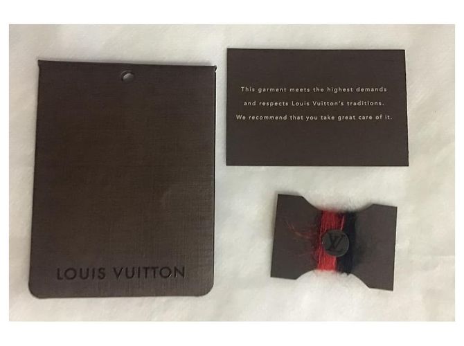 ***Louis Vuitton Wolljackenmantel Schwarz Weiß Rot Gold hardware - Ansicht 7