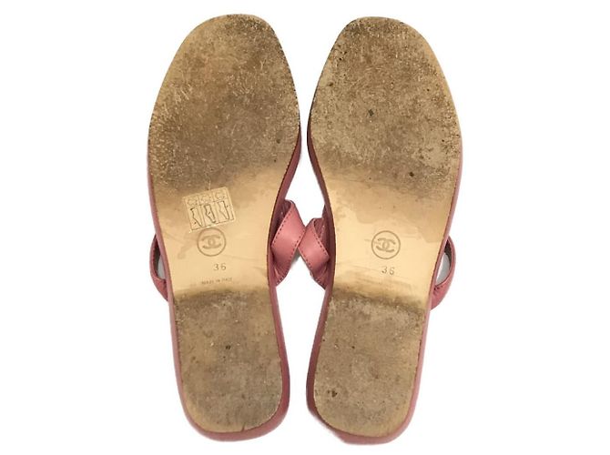 ***Sandali in pelle Chanel Rosa - vista 2
