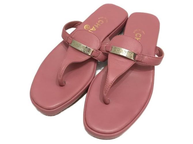 ***Sandali in pelle Chanel Rosa - vista 3