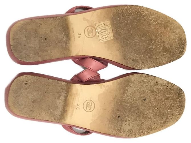 ***Sandali in pelle Chanel Rosa - vista 6
