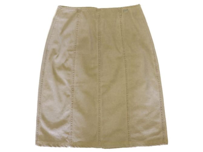 *** Gonna con logo CC frontale con zip vintage Chanel Beige - vista 2